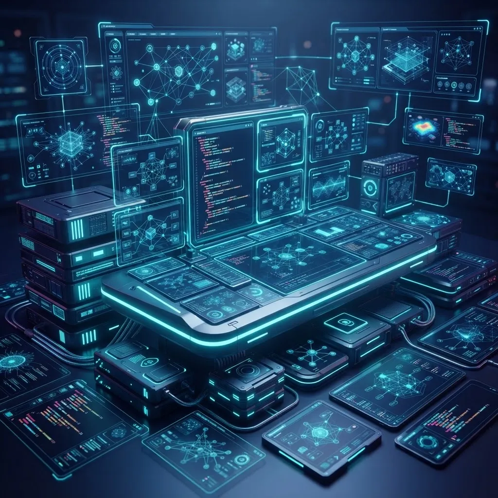 Abstract illustration of precision software and infrastructure